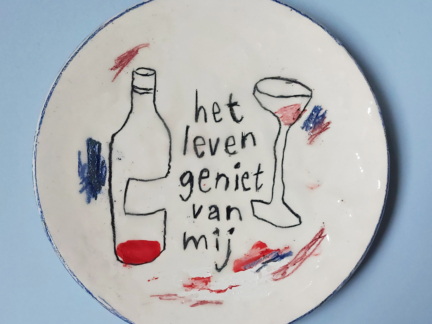 Het leven geniet van mij, bord 27 cm