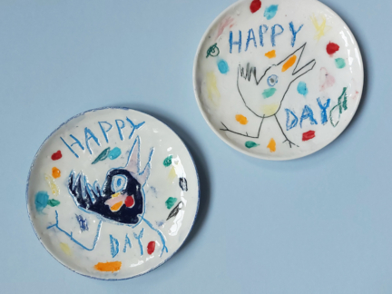 Happy bird day, bord 19 cm