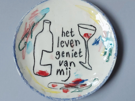 Het leven geniet van mij, bord 19 cm