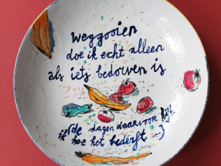 Weggooien, fruitschaal 34 cm