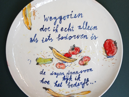 Weggooien, groot bord 32 cm