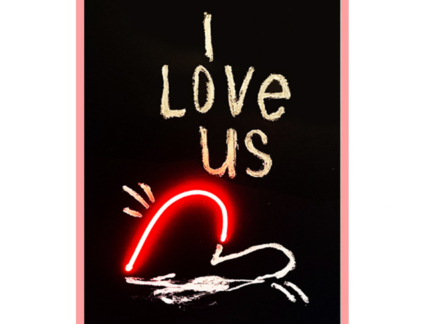 Neon: I love us (zwarte achtergrond)