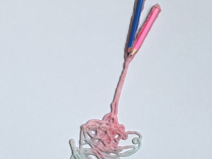 Potlood: roze en blauw
