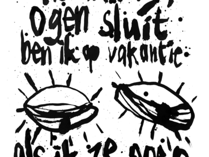 Dubbele kaart met schrijfsel: Ogen