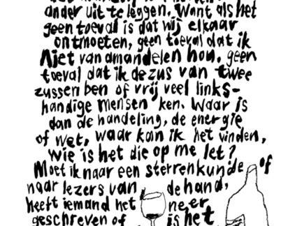 Dubbele kaart met schrijfsel: Toeval